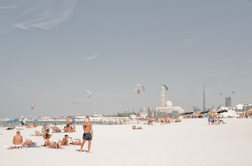 the Burj Kalifa from the beach in dubai 2